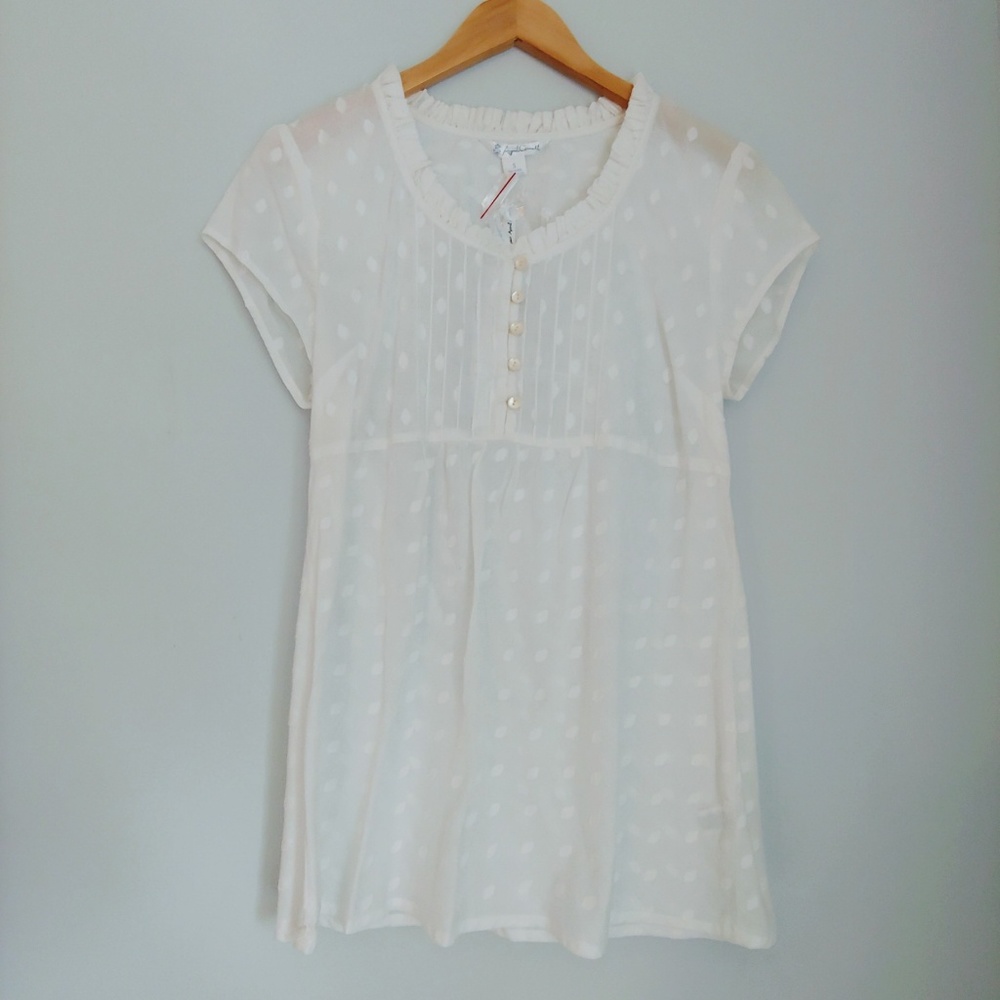 April Cornell White Blouse Size Small